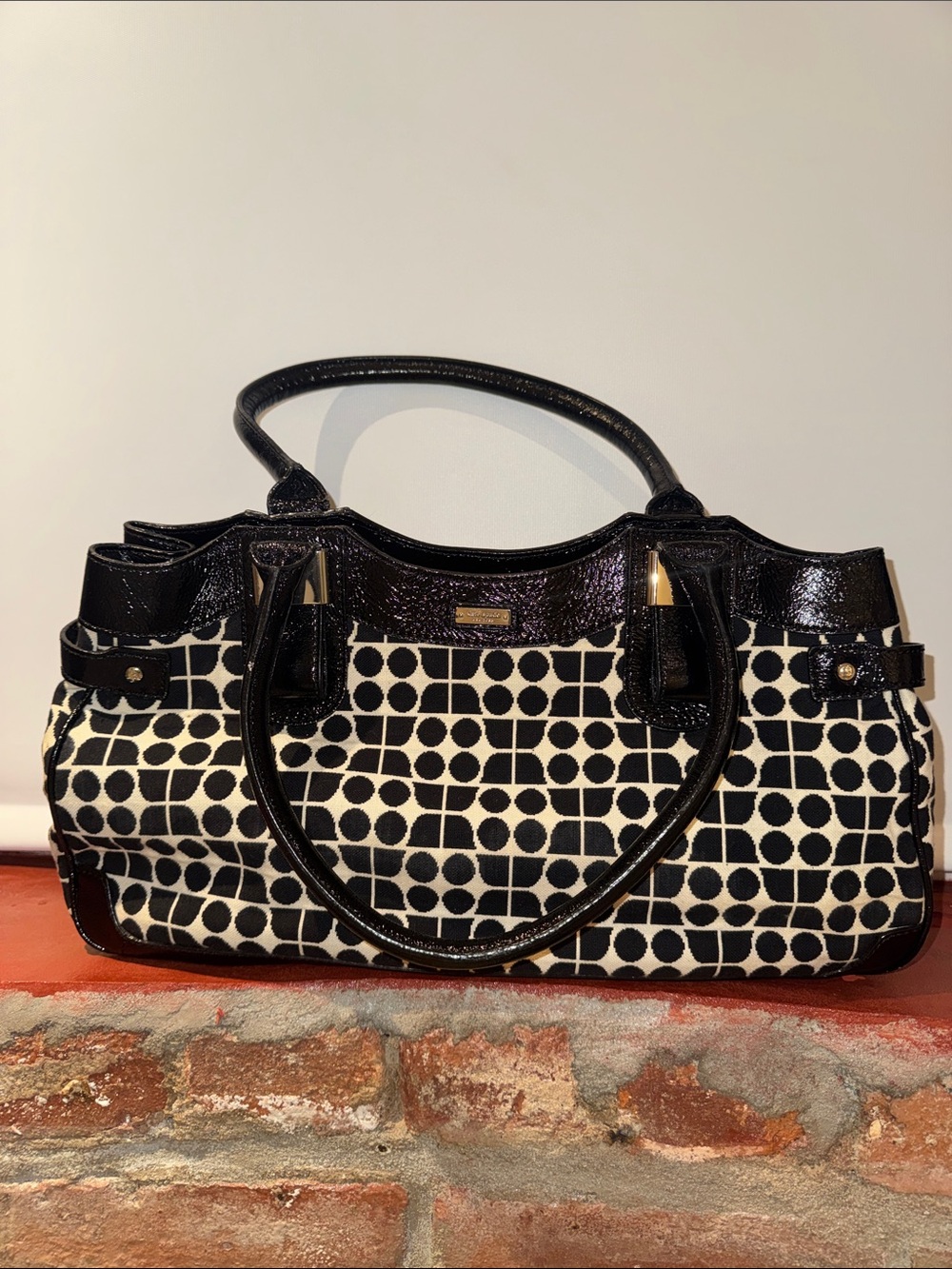 Vintage Kate Spade Black and White Patterned purse
